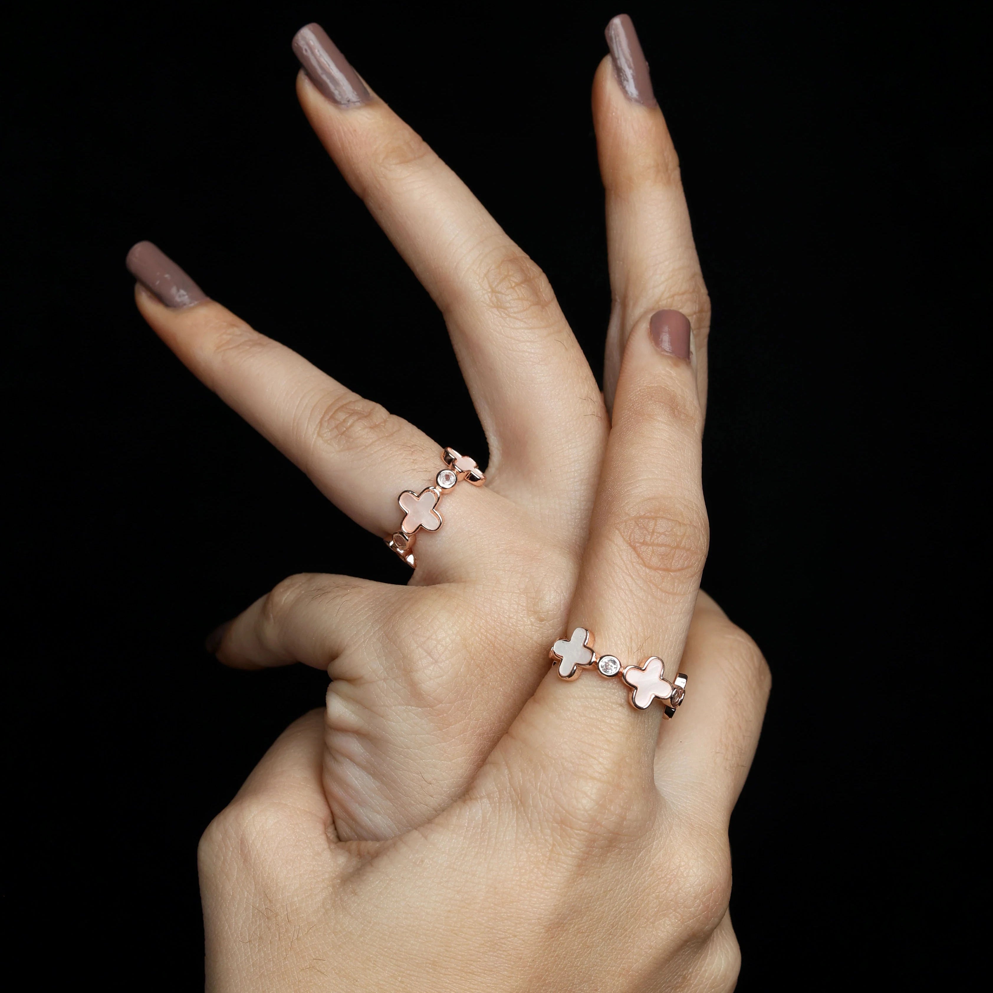 Rose Gold Clover Ring