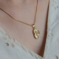 Gold Wax Sealed Tulip Pendant Necklace