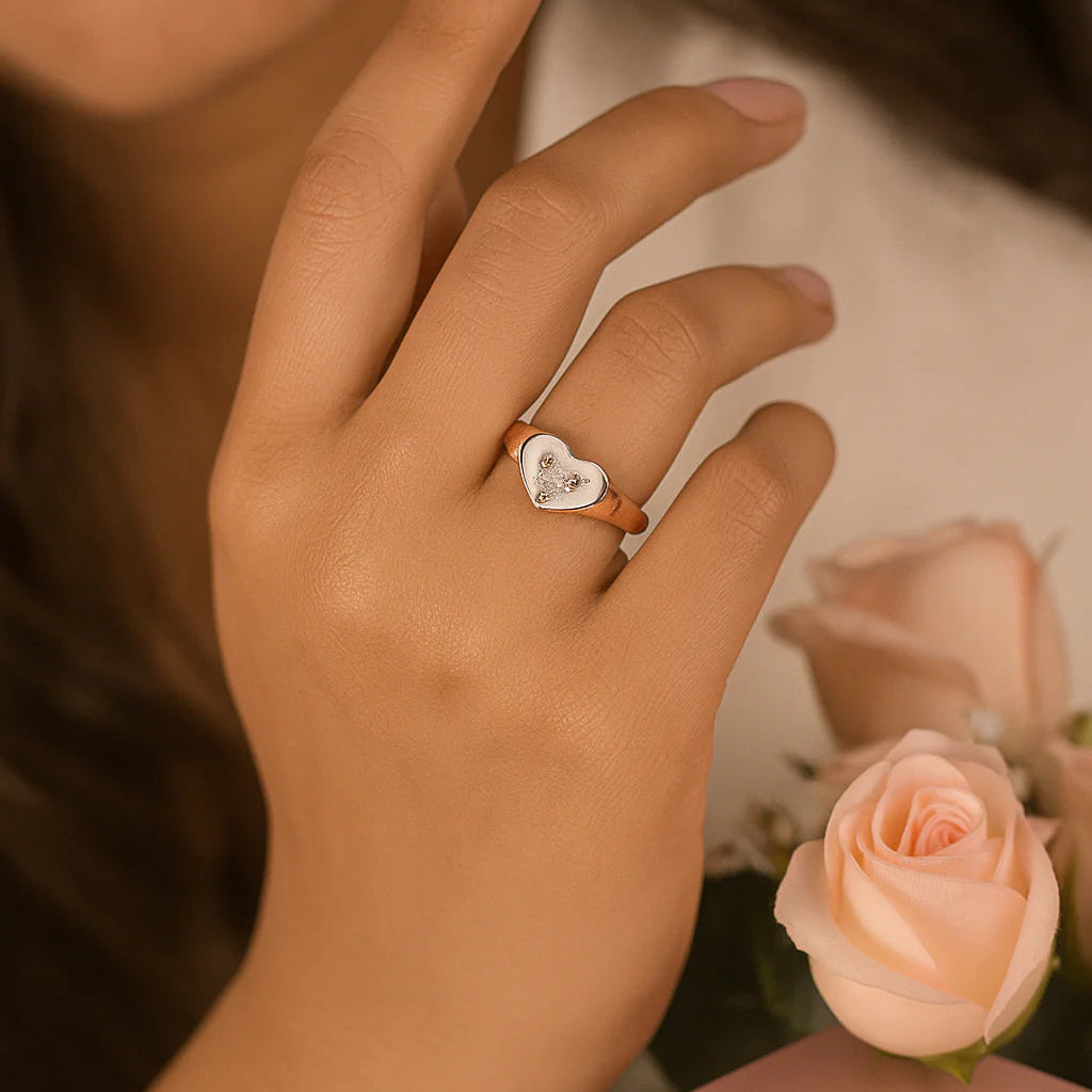 Minimal Heart Rose Gold Ring