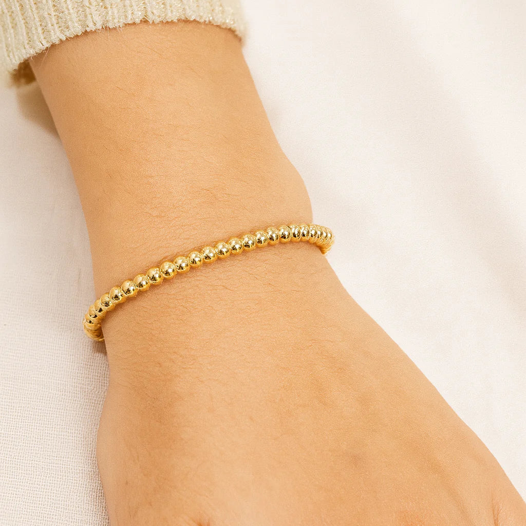 Beaded Daisy Gold Bracelet
