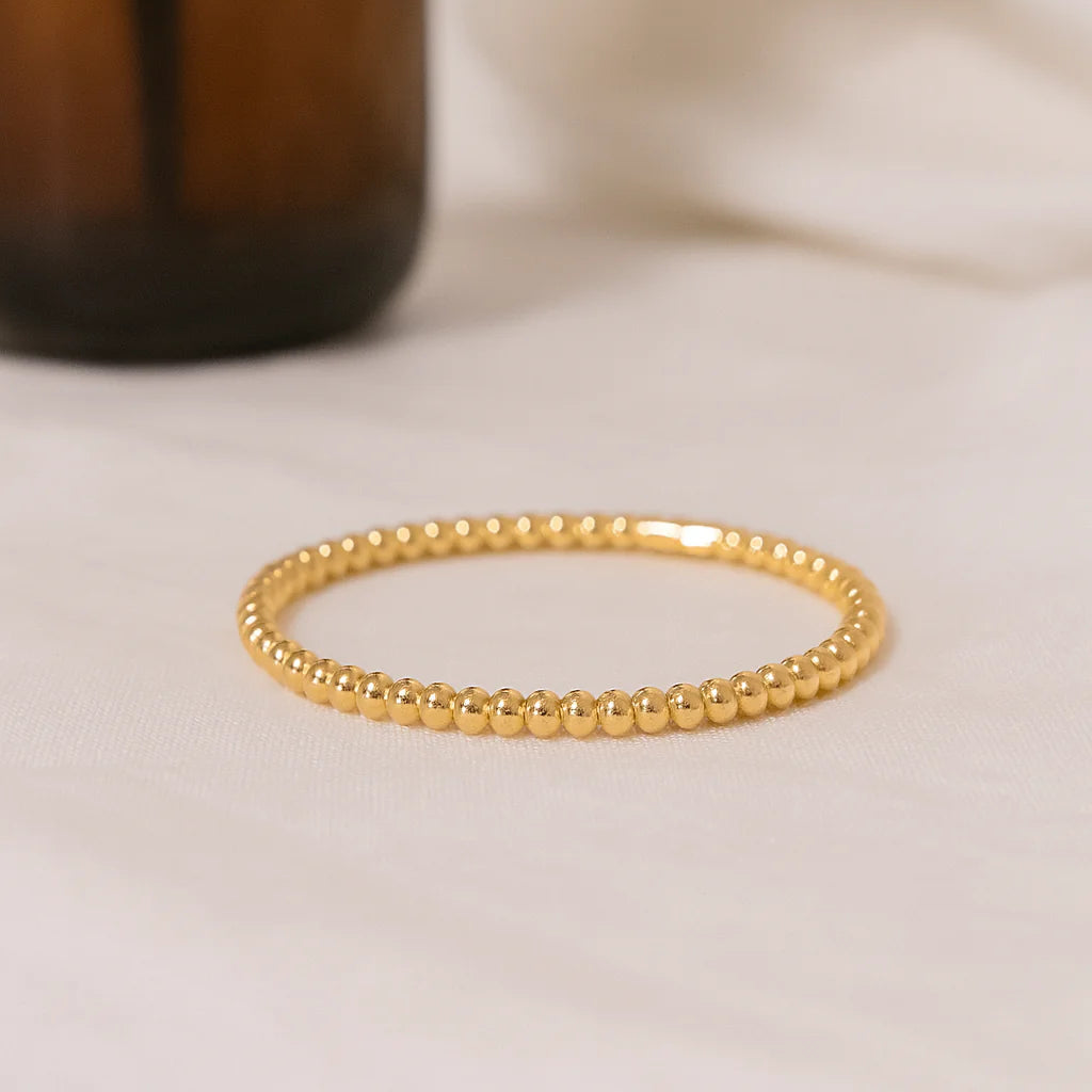Beaded Daisy Gold Bracelet