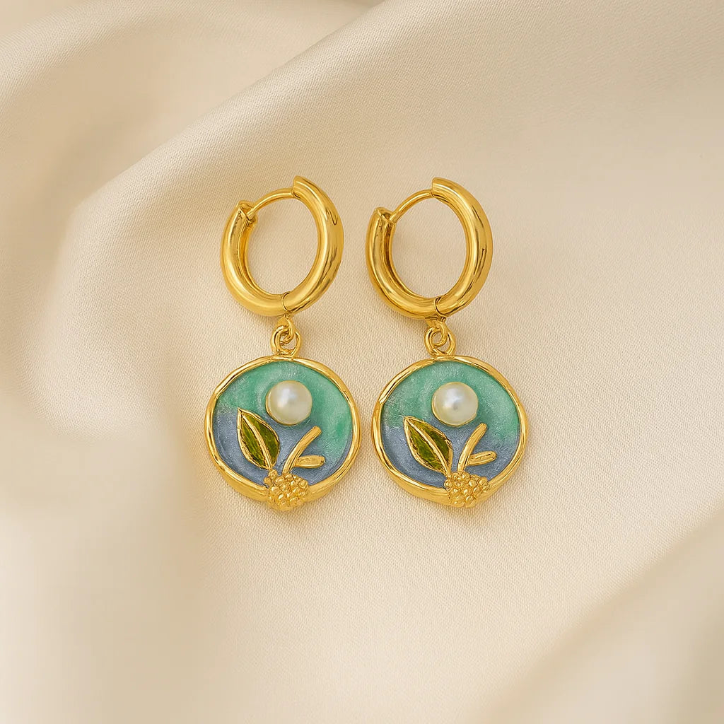 Dreamy Meadow Hoops Gold Earrings
