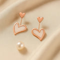 Dazzling Dual Rose Gold Heart Earrings