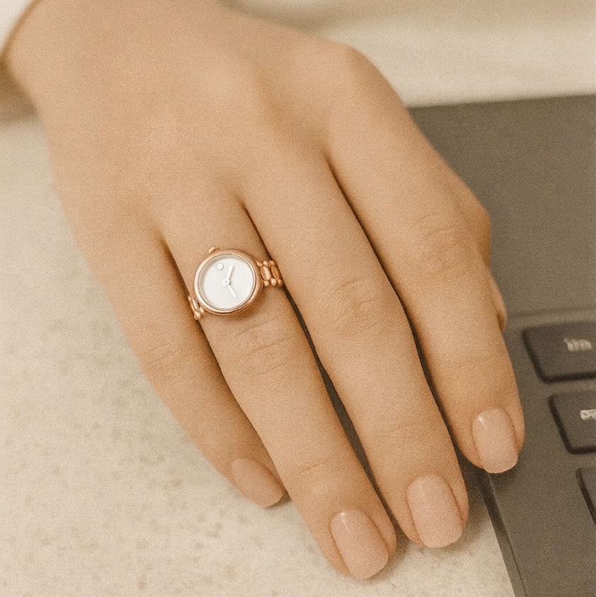 Vintage Inspired Rose Gold Watch Ring