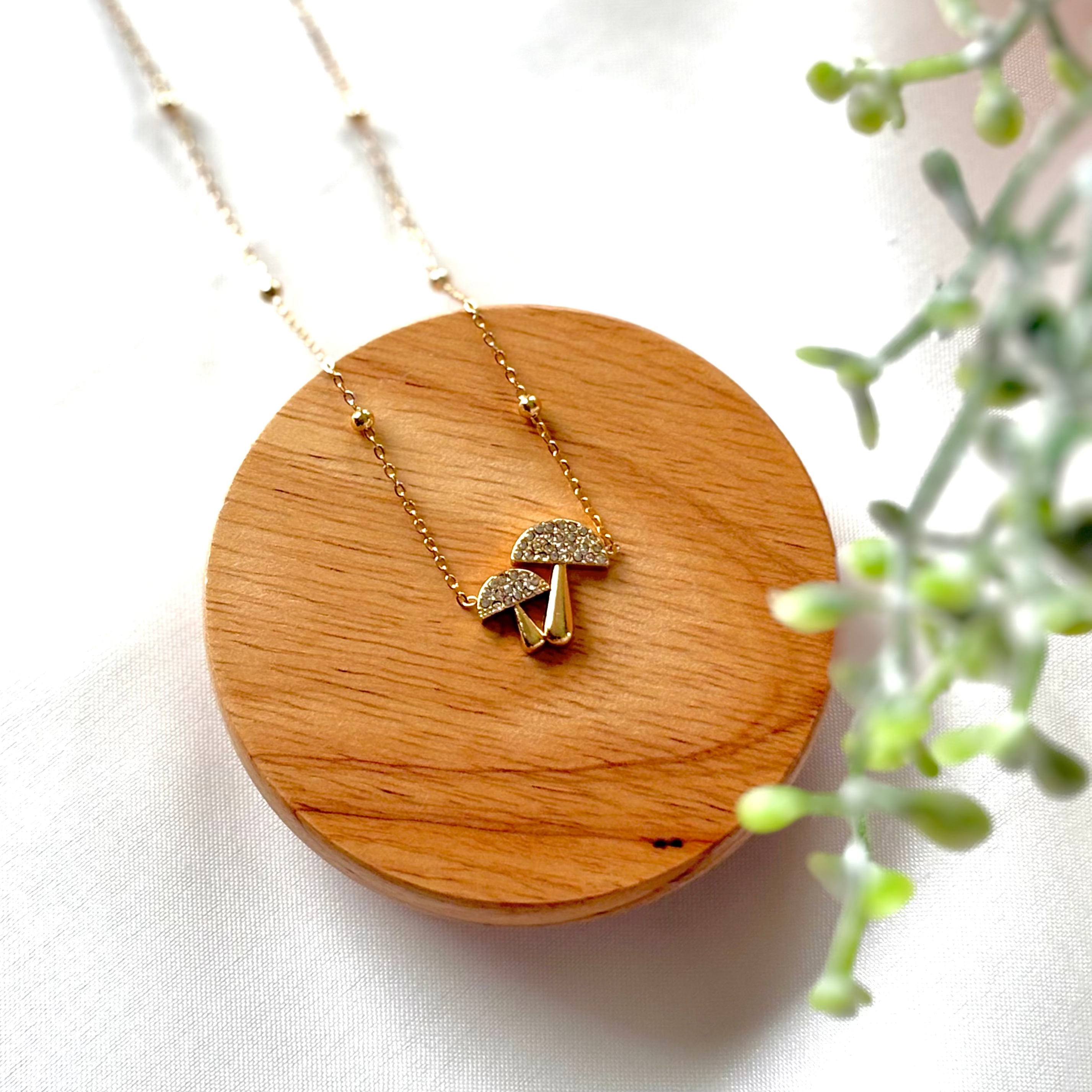 Mystic Mushroom Gold Necklace