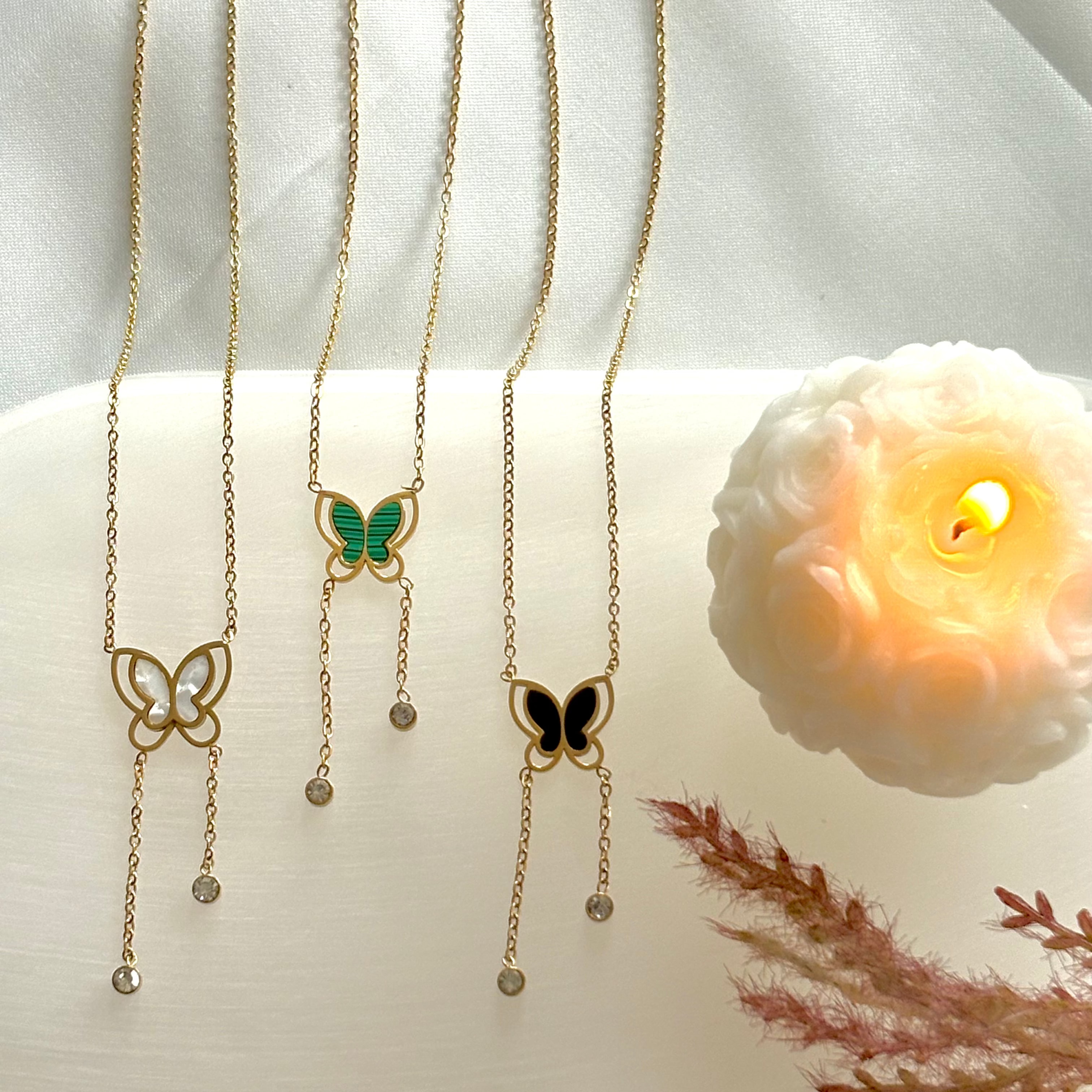 Fluttering Wings Gold Necklace