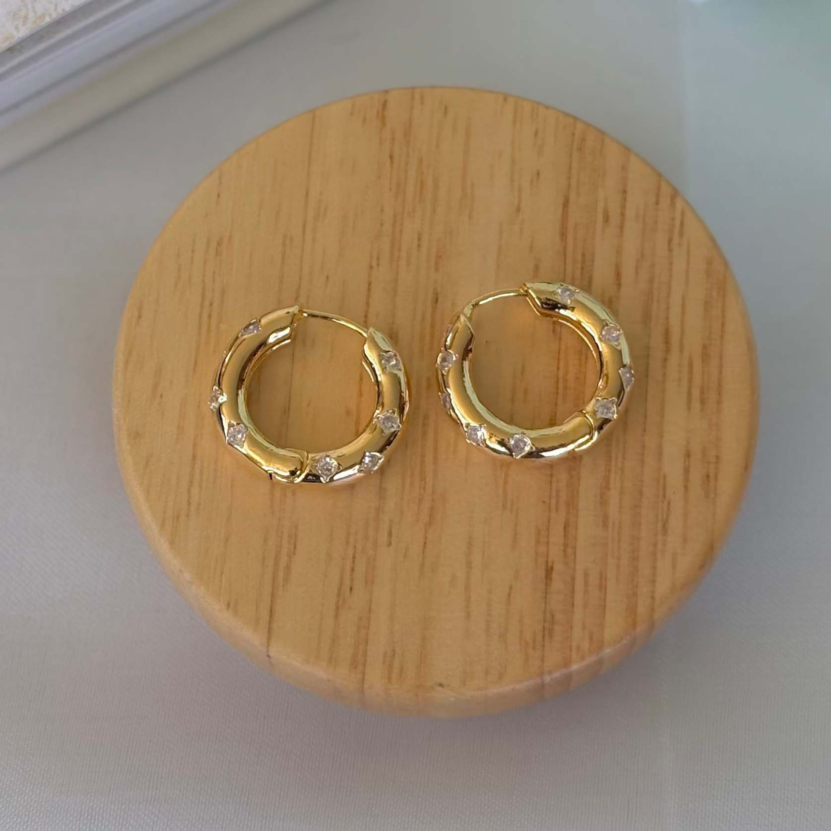 Golden Sparkle Hoops
