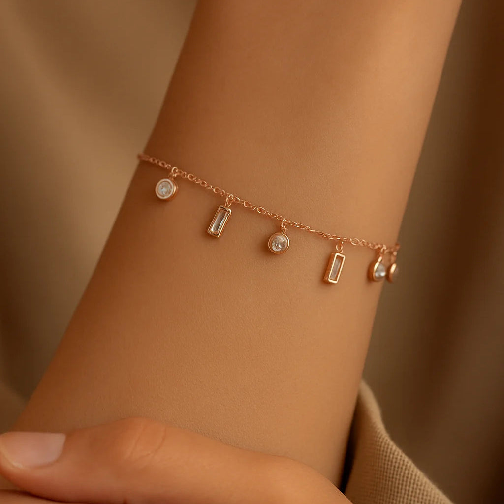 Ethereal Rose Gold Charm Bracelet